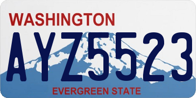 WA license plate AYZ5523