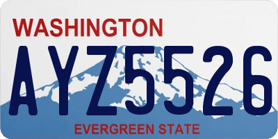 WA license plate AYZ5526