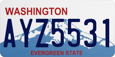 WA license plate AYZ5531