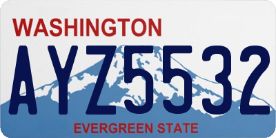 WA license plate AYZ5532