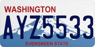 WA license plate AYZ5533