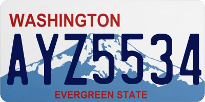 WA license plate AYZ5534