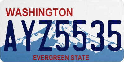 WA license plate AYZ5535