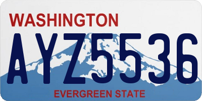 WA license plate AYZ5536