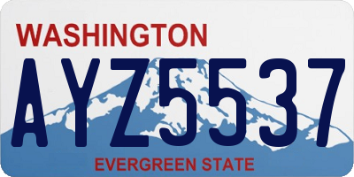 WA license plate AYZ5537