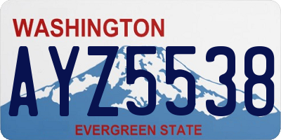 WA license plate AYZ5538