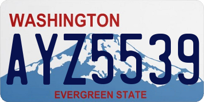 WA license plate AYZ5539