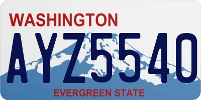 WA license plate AYZ5540