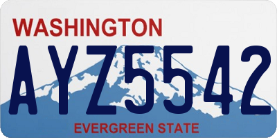 WA license plate AYZ5542