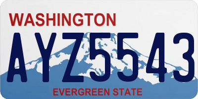 WA license plate AYZ5543