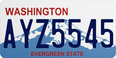 WA license plate AYZ5545