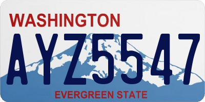 WA license plate AYZ5547