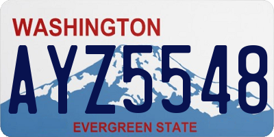 WA license plate AYZ5548