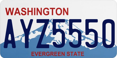 WA license plate AYZ5550