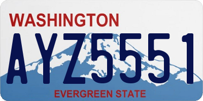 WA license plate AYZ5551