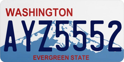 WA license plate AYZ5552