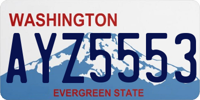 WA license plate AYZ5553