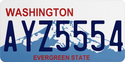 WA license plate AYZ5554