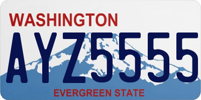 WA license plate AYZ5555