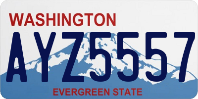 WA license plate AYZ5557