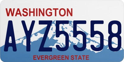 WA license plate AYZ5558