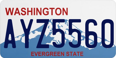 WA license plate AYZ5560