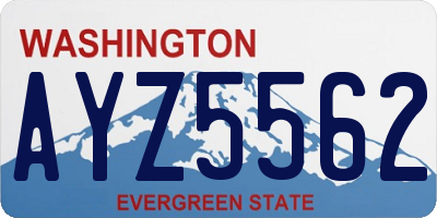 WA license plate AYZ5562