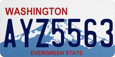 WA license plate AYZ5563