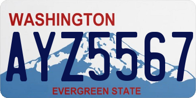 WA license plate AYZ5567