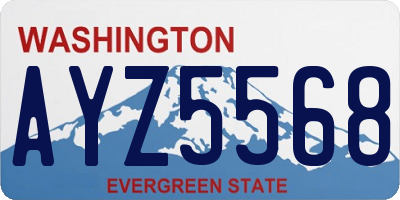 WA license plate AYZ5568