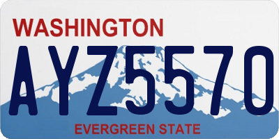 WA license plate AYZ5570