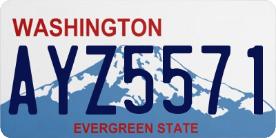 WA license plate AYZ5571