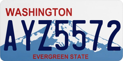 WA license plate AYZ5572