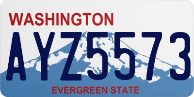 WA license plate AYZ5573