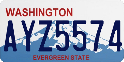 WA license plate AYZ5574