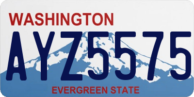 WA license plate AYZ5575