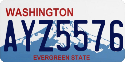 WA license plate AYZ5576