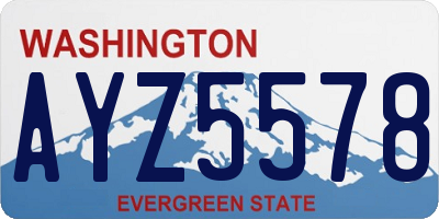 WA license plate AYZ5578