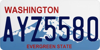 WA license plate AYZ5580