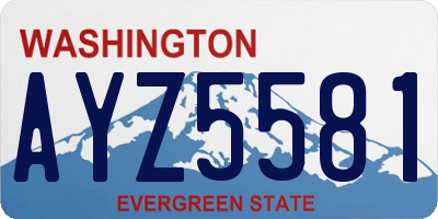 WA license plate AYZ5581