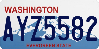 WA license plate AYZ5582