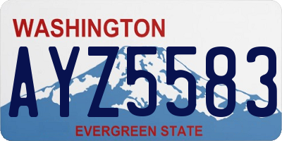 WA license plate AYZ5583