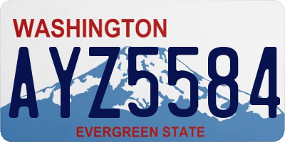 WA license plate AYZ5584