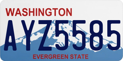 WA license plate AYZ5585