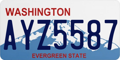 WA license plate AYZ5587