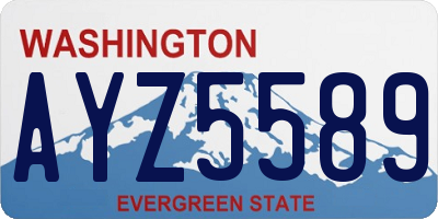 WA license plate AYZ5589