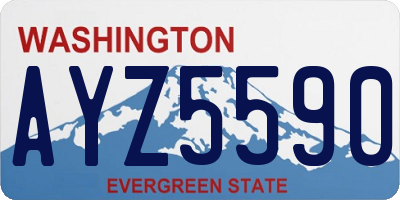 WA license plate AYZ5590