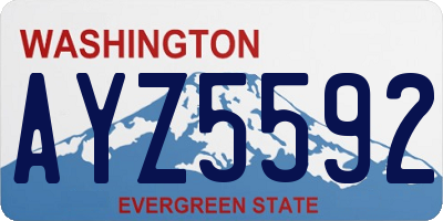 WA license plate AYZ5592