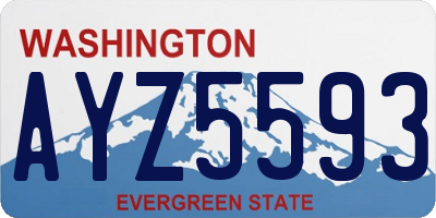 WA license plate AYZ5593