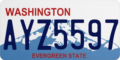 WA license plate AYZ5597